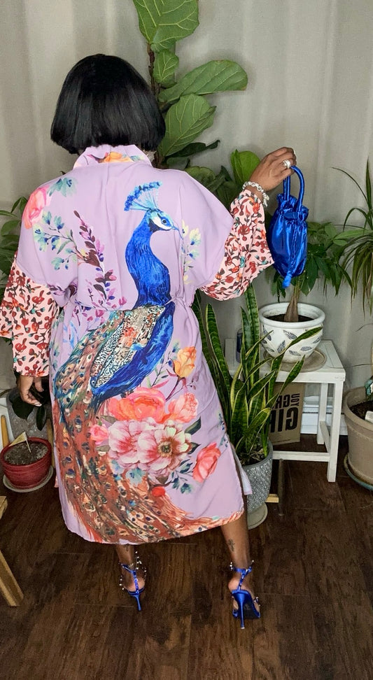 Lavender Tiki Kimono