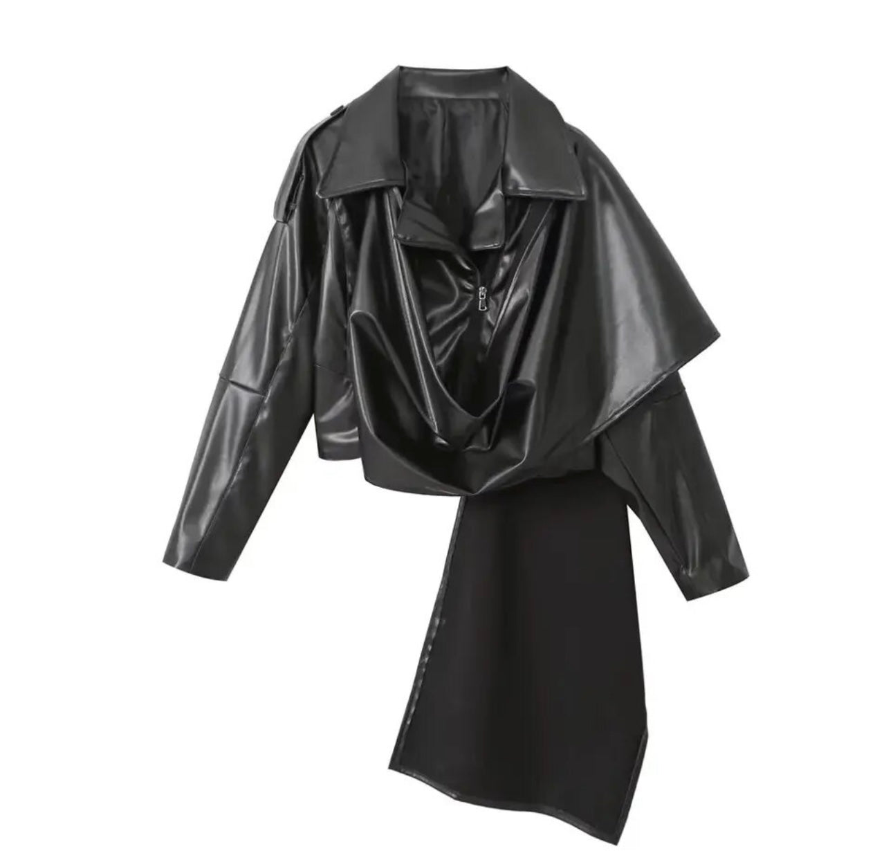 Leather Coattail Top