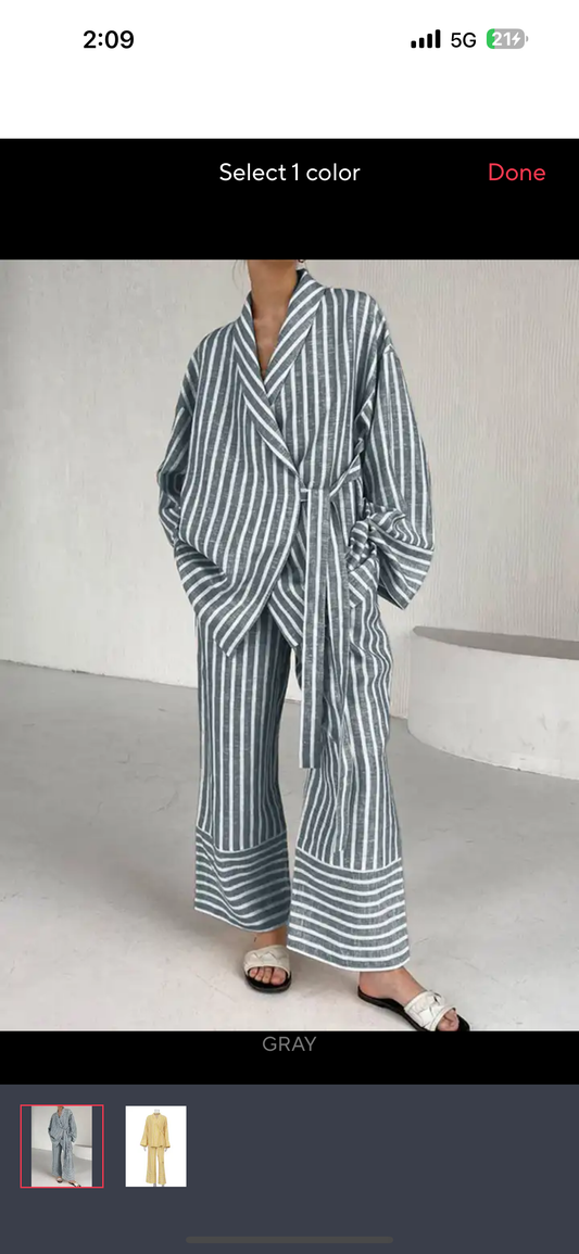 Stripes Oversized Kimona Pant Set