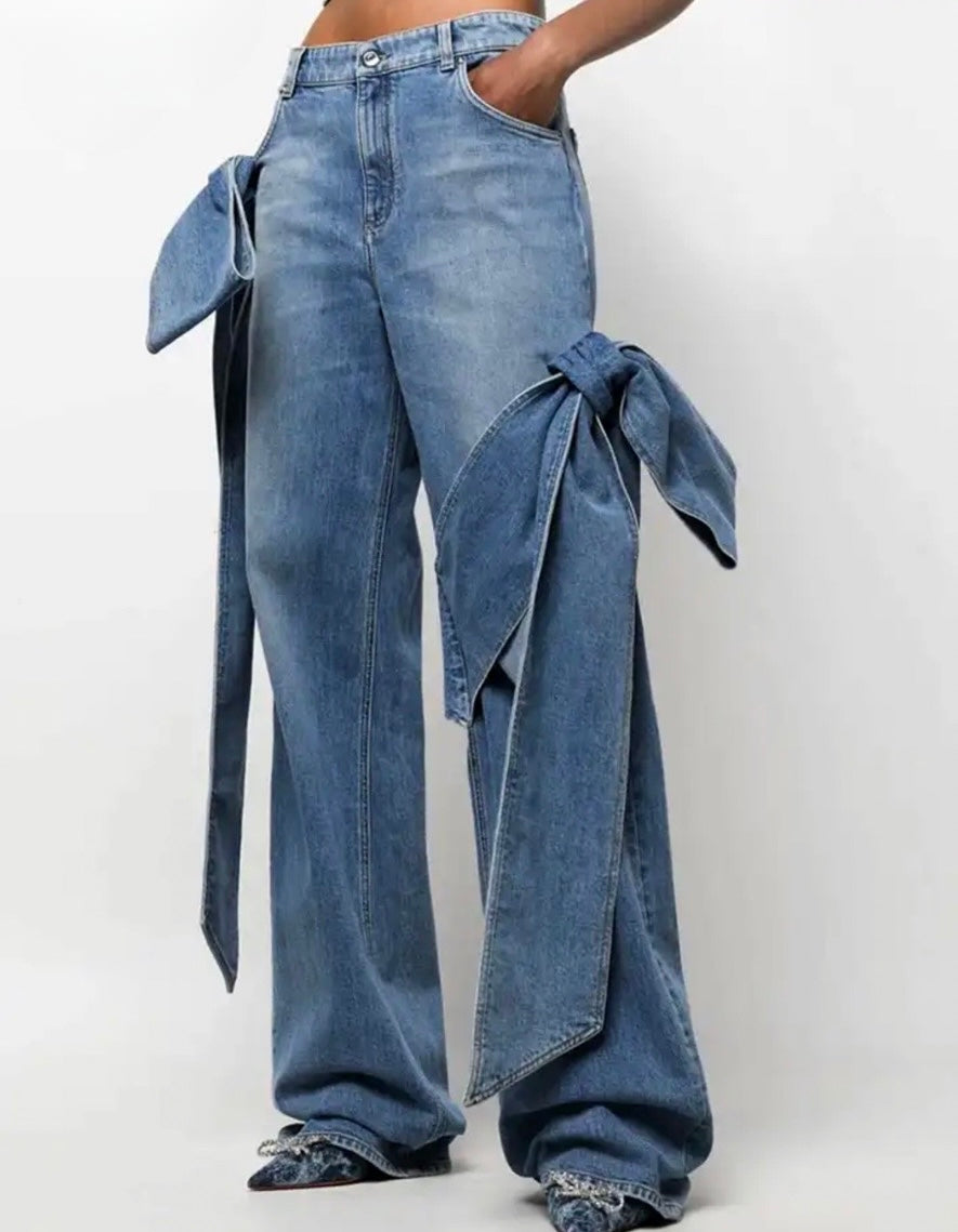 Denim Bow Jeans