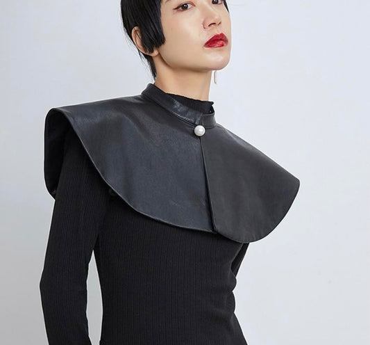 Taper Vegan Leather Cape by T.Smith Lux